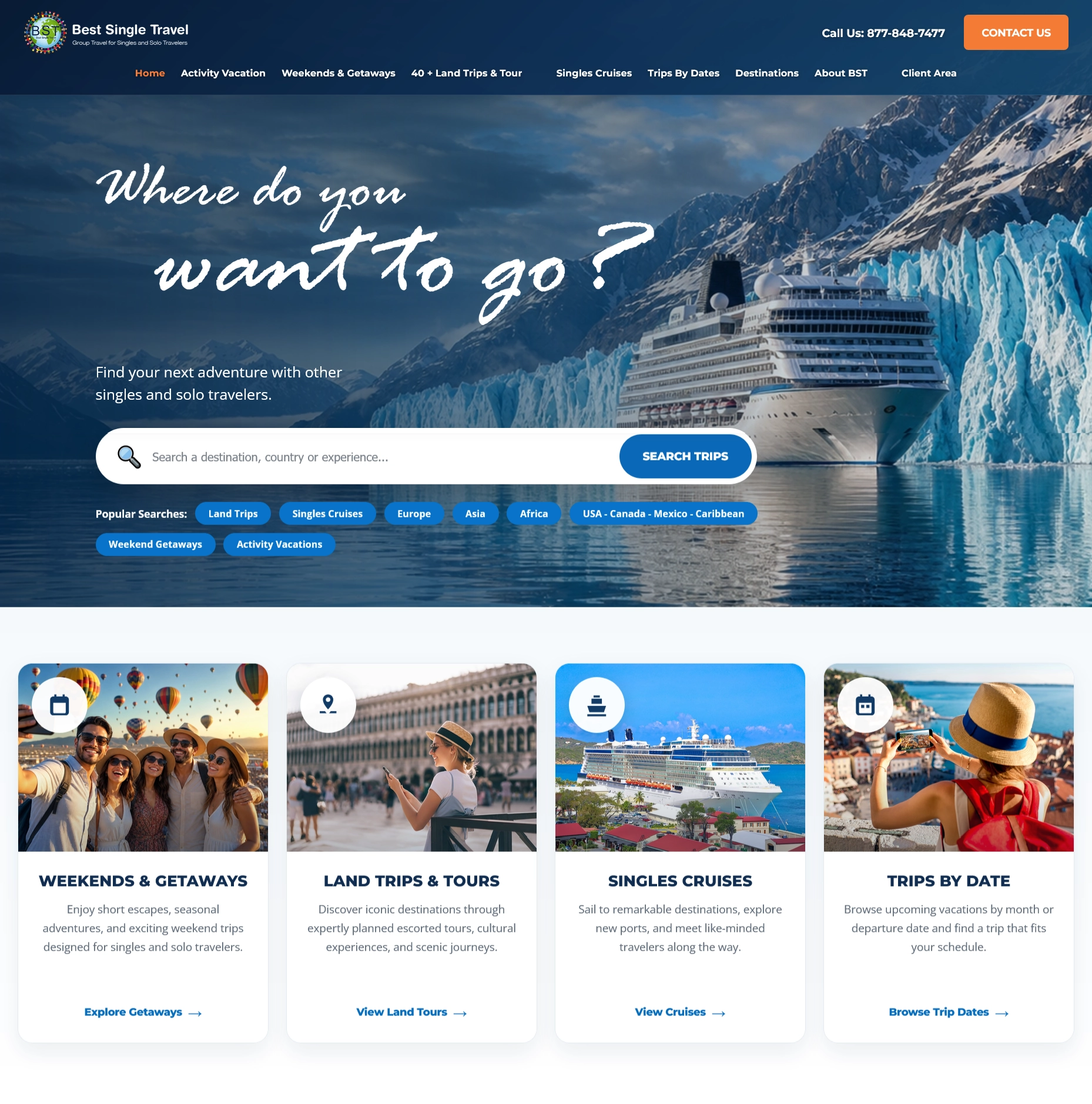 Best Single Travel website after redesign by Janzco